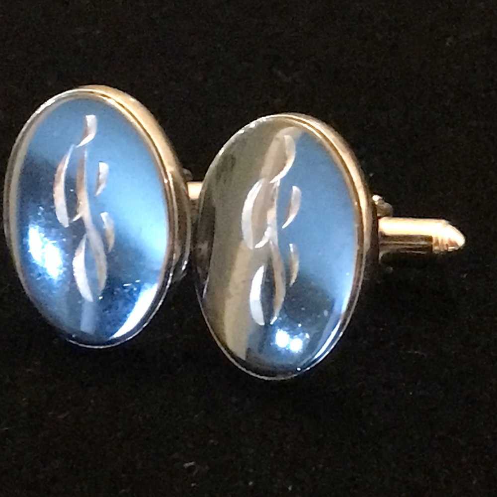 3/$15 ⭐️ Vintage script “g” silver tone cuff links unbranded . Cufflinks (p)